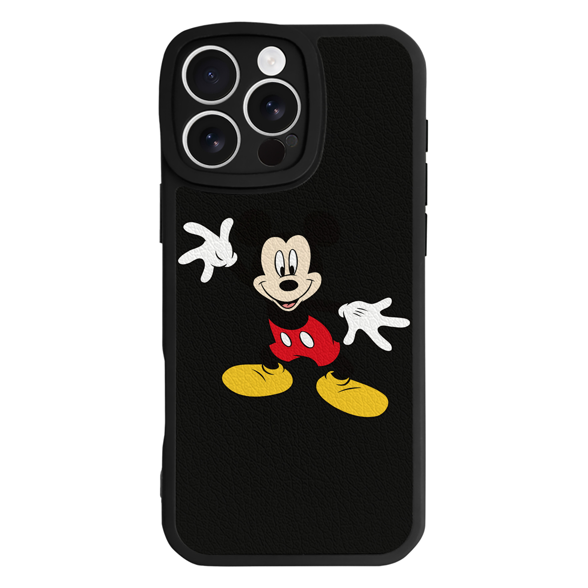 （画像用） ミッキーマウス Mickey Mouse 【iPhone 16シリーズ対応】シリコンスマホケース（レザー調） 材質：シリコン